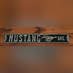 Mustang Avenue Metal Sign